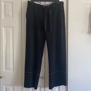 Zara wide leg trousers with white stitch detailing